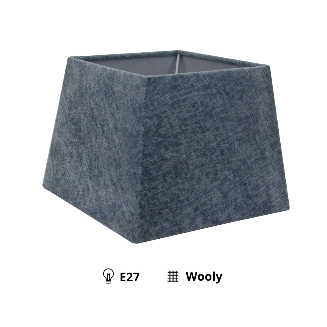 Pantalla Cuadrada Variada – Azul Claro – Lana – 22 x 22 cm