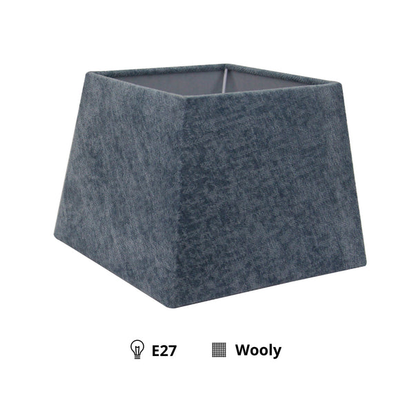 Pantalla Cuadrada Variada – Azul Claro – Lana – 22 x 22 cm