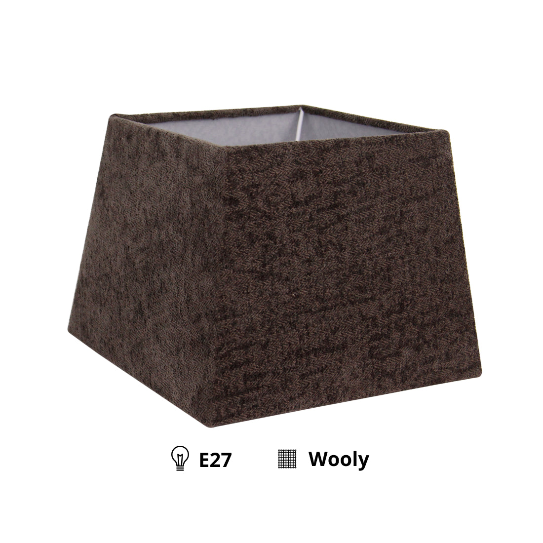 Variabile Paralume Quadrato – Grigio Scuro – Wooly – 22 x 22 cm