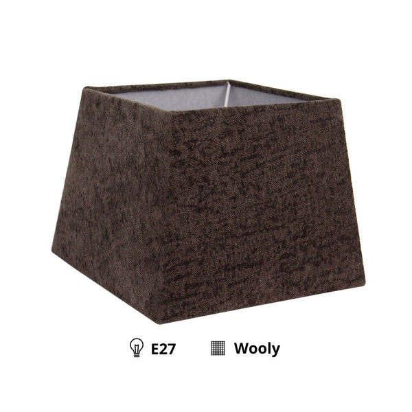 Variabile Paralume Quadrato – Grigio Scuro – Wooly – 22 x 22 cm