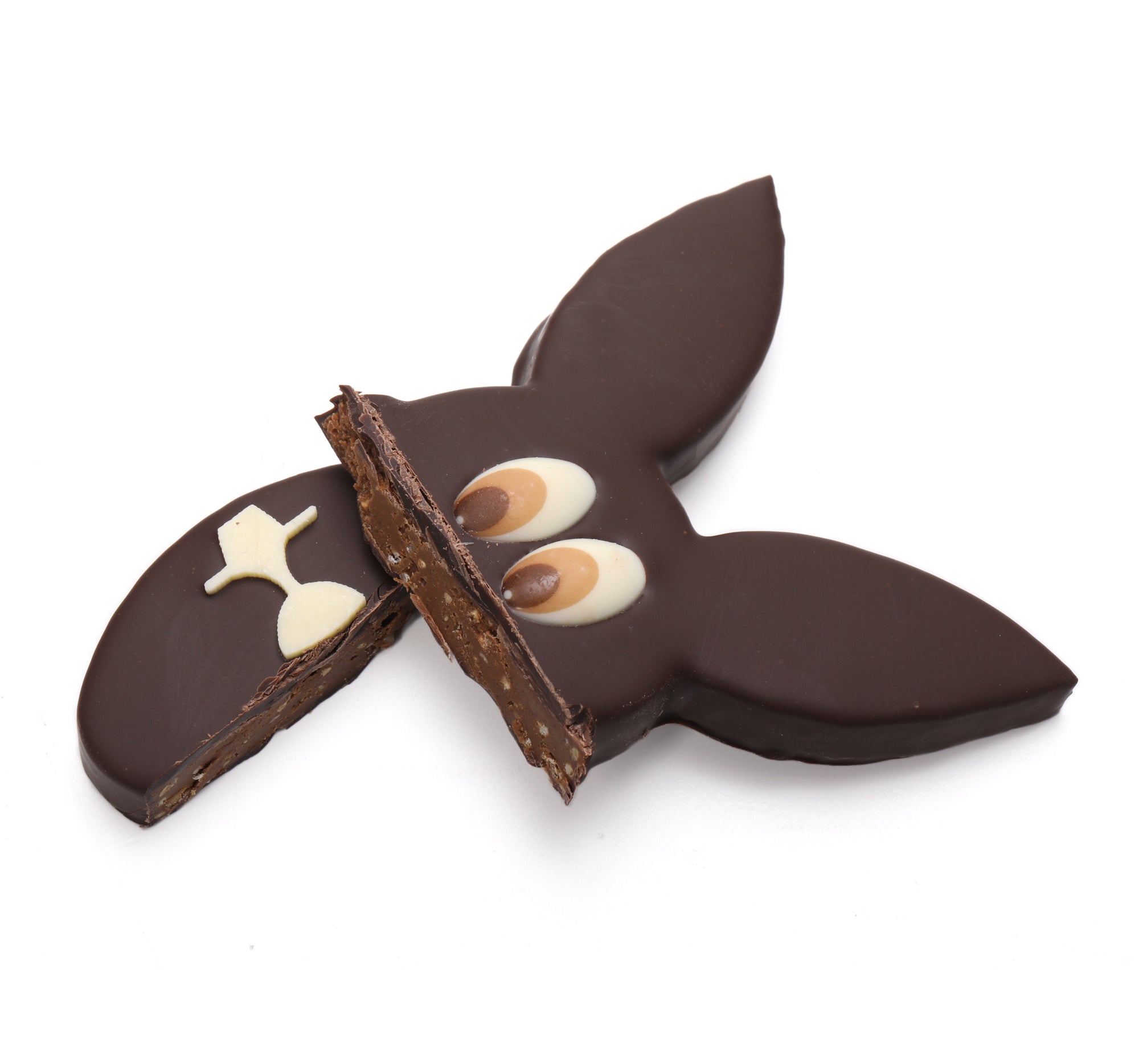 Sparkling praline rabbit or dark chocolate sesame milk Easter