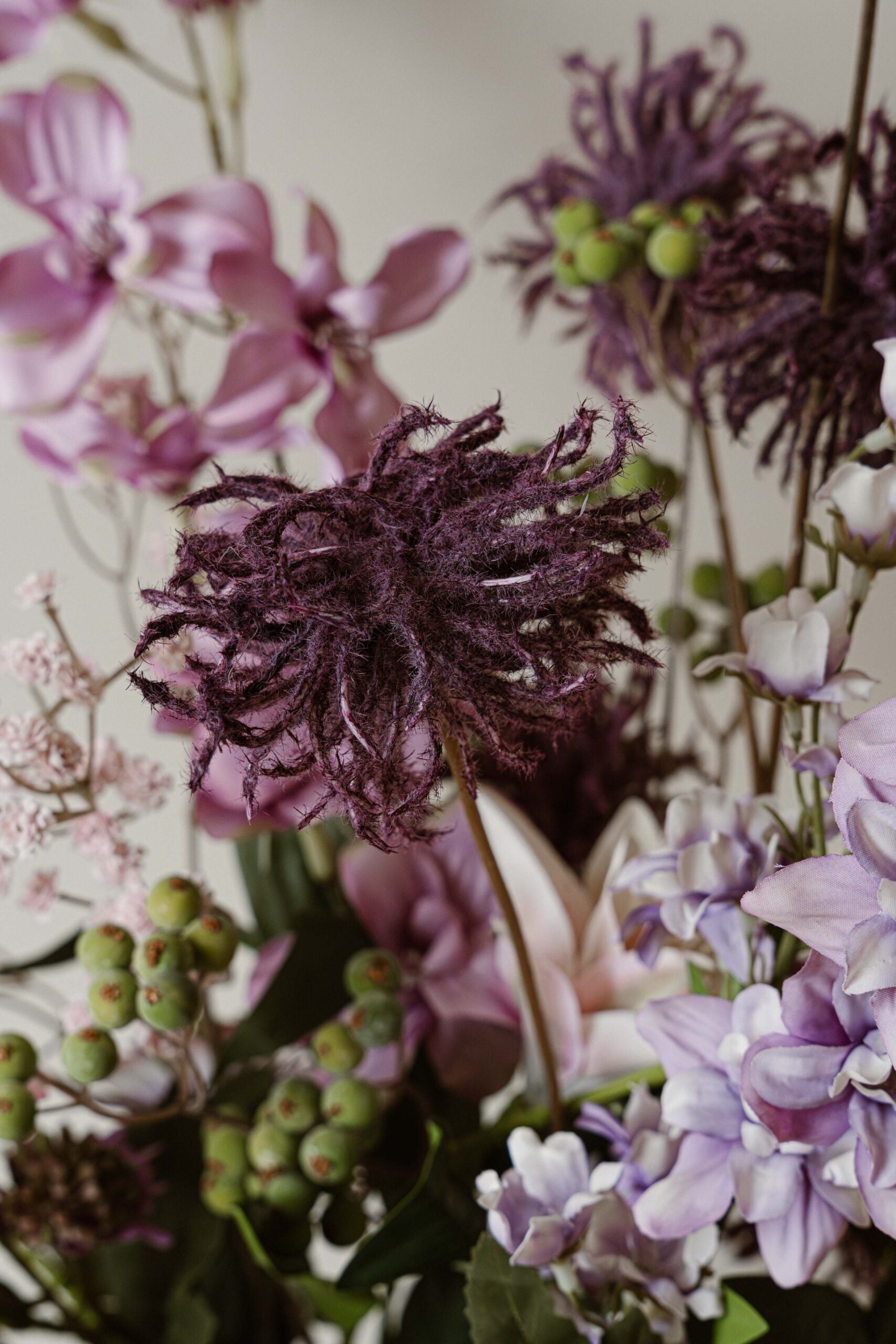 Indore Silva - Allium Bulbs - Purple - Artificial Branch - Silk
