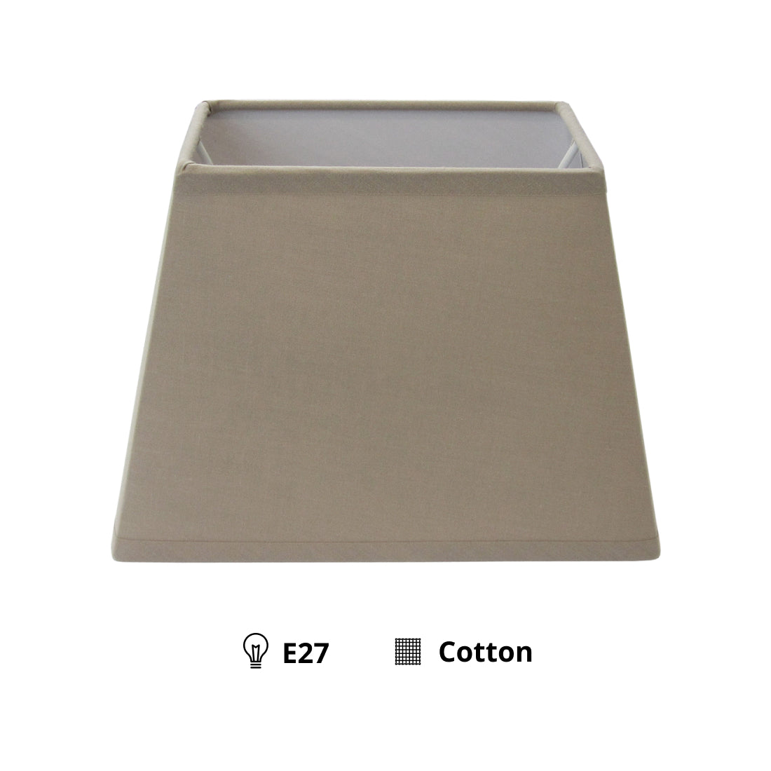 Various Conical Rectangular Lampshade - Light Brown - Ø20 or Ø27 cm – Cotton