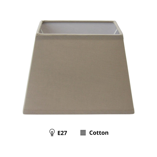 Various Conical Rectangular Lampshade - Light Brown - Ø20 or Ø27 cm – Cotton