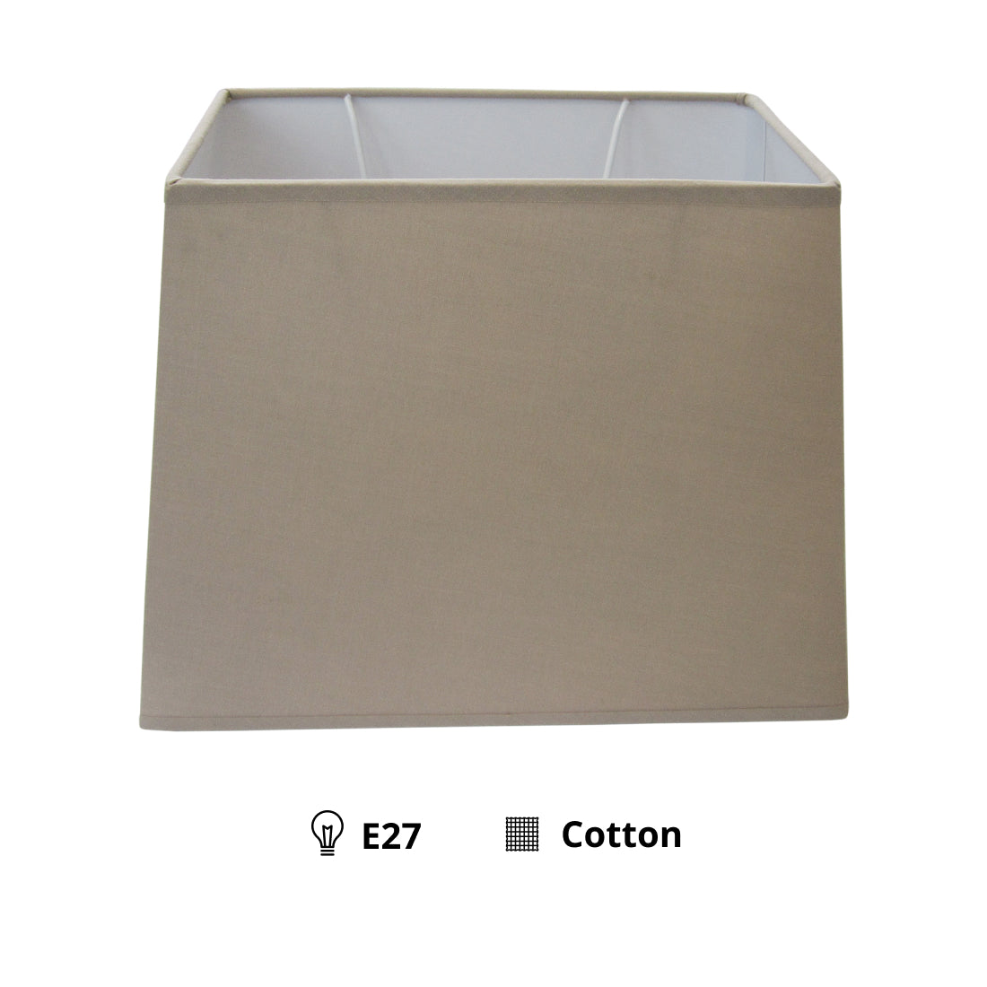 Various Conical Rectangular Lampshade - Light Brown - Ø20 or Ø27 cm – Cotton