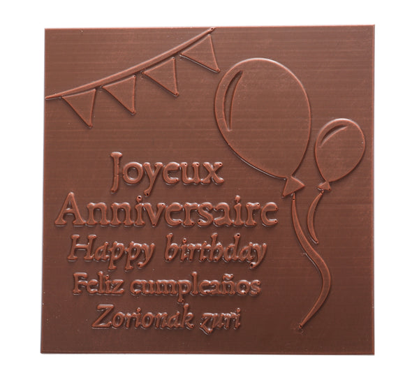 Donkere of Melk Chocolade Vierkant - Gefeliciteerd