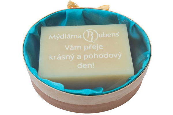 Soap with Laser-Engraved Text in an Oval Box 100g
