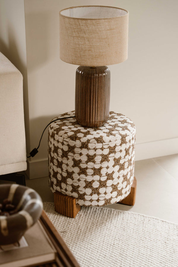 Indore Home - Yara - Pouf - Ottoman - Brown - Beige