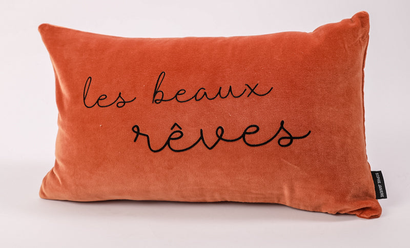 Rectangular Velvet Cushion Sweet Dreams