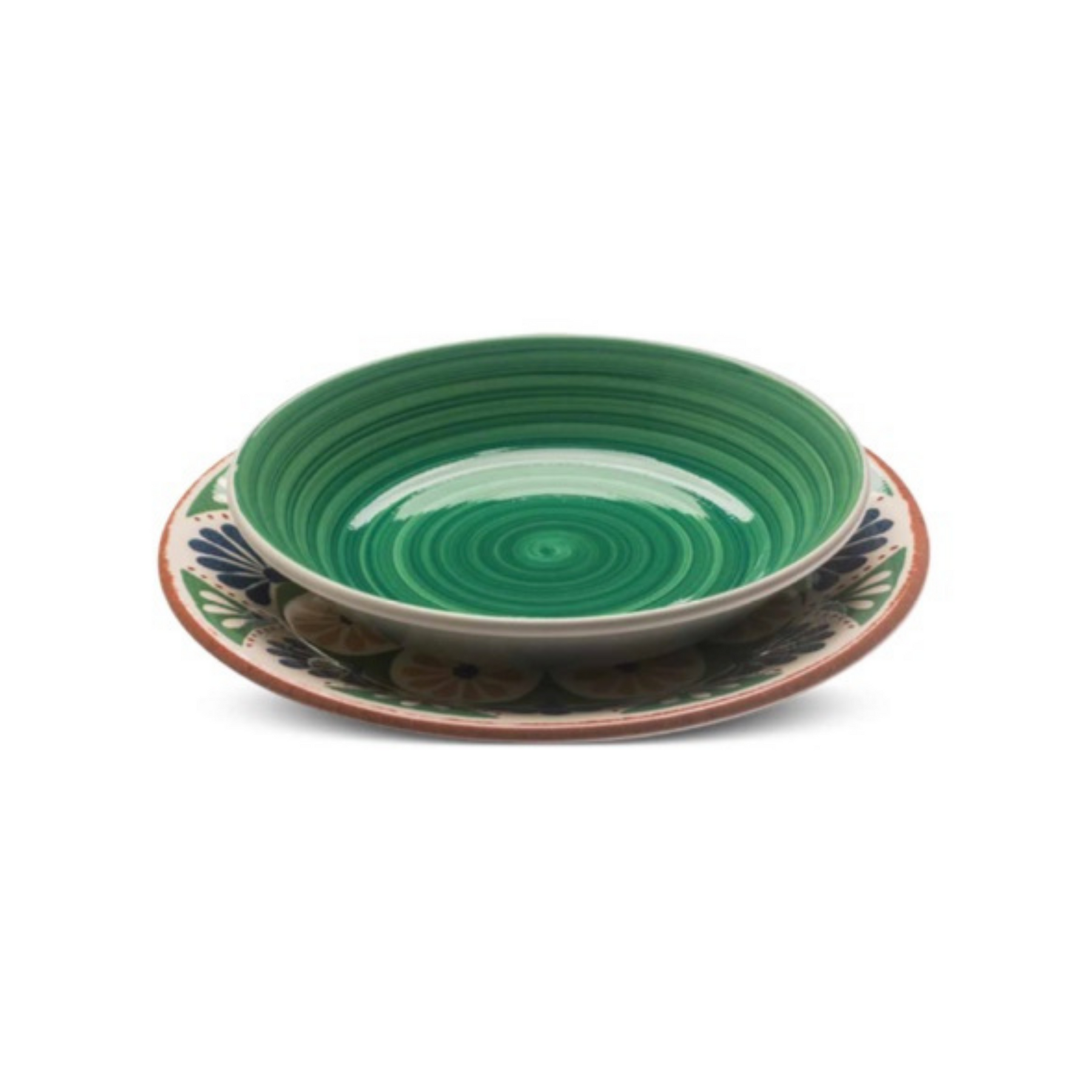 PORTO CERAMICS - HAND-PAINTED GREEN DEEP PLATE - EMPORIO ZANI