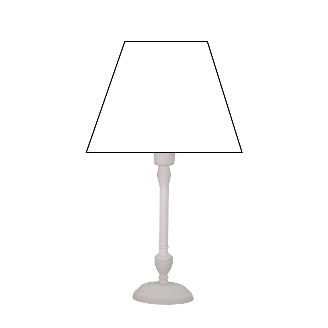 Lampenfuß Metall Weiß mit runder Basis, 35 cm hoch, modernes Design für helle Wohnräume.