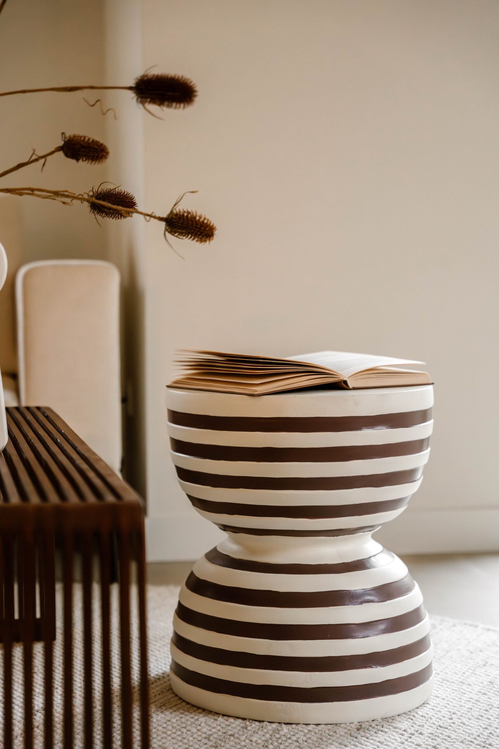 Indore Home - Side Table - Stripe - MgO