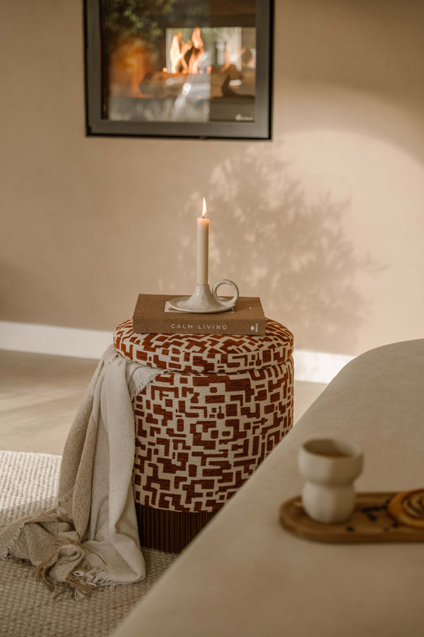 Indore Home - Saar - Pouf - Ottoman - Brown - Beige