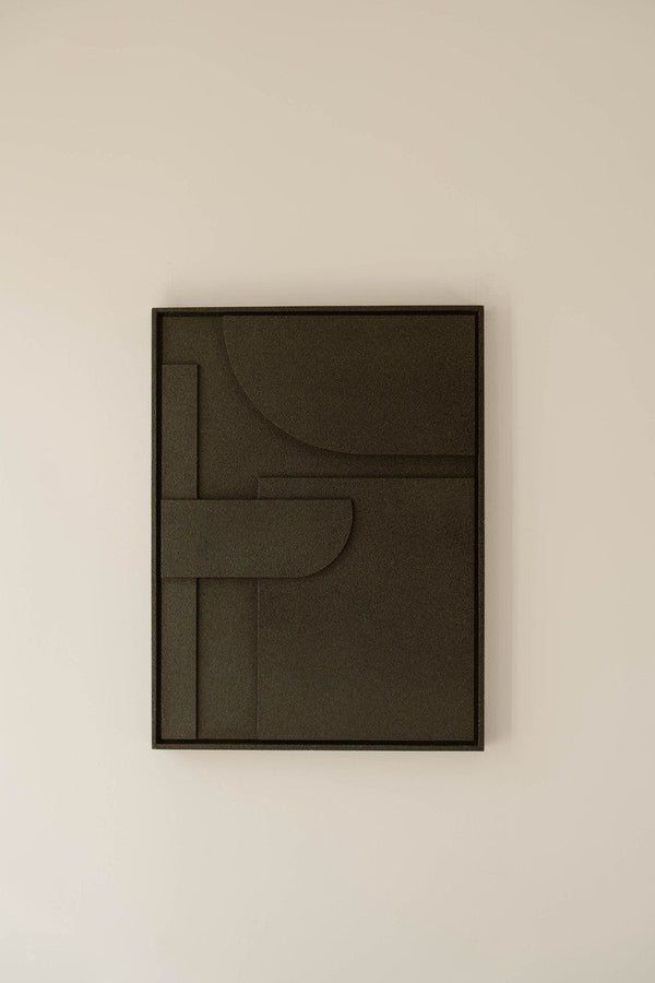 Indore Home – 3D Painting - Design B3 – Abstract Shapes – 3D Wall Panel - Black