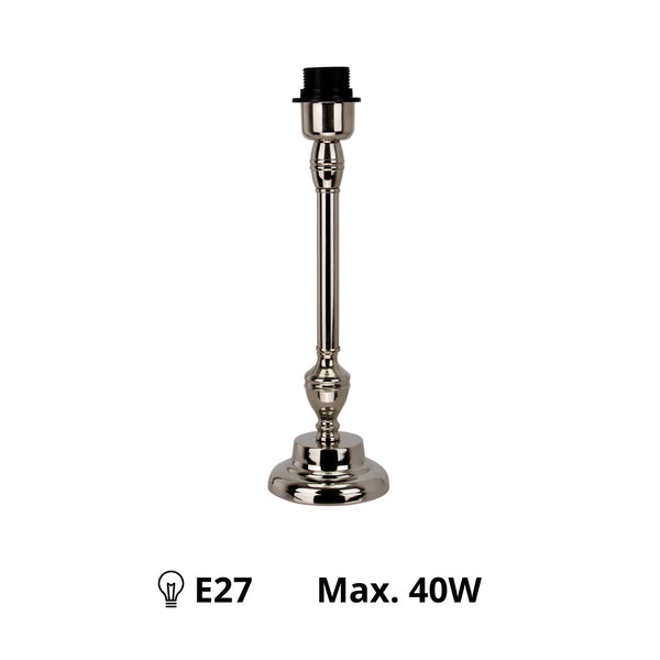 Hochglänzender Lampenfuß aus Metall, 35 cm Höhe, ideal für stilvolle Beleuchtung.