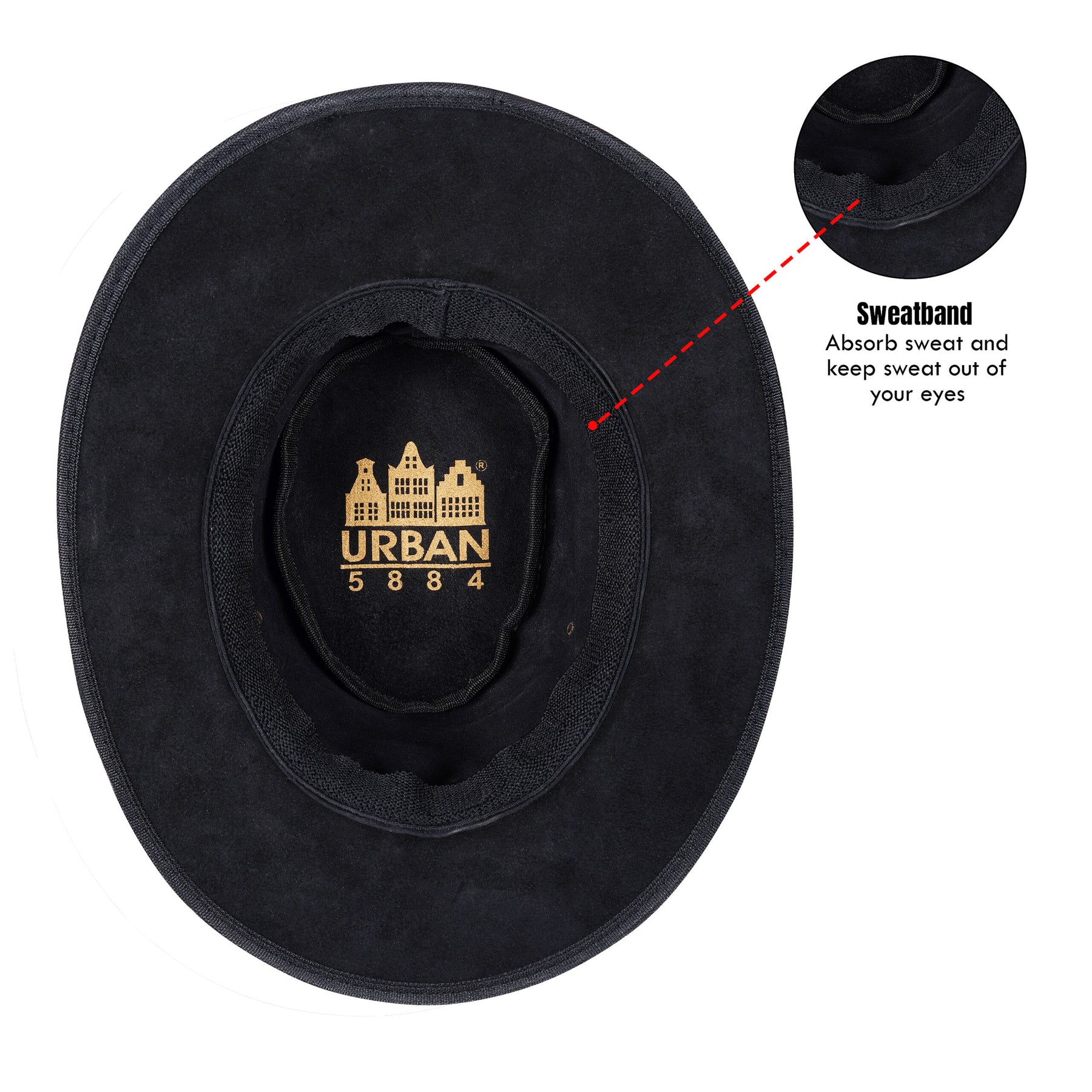 Black leather hat unisex