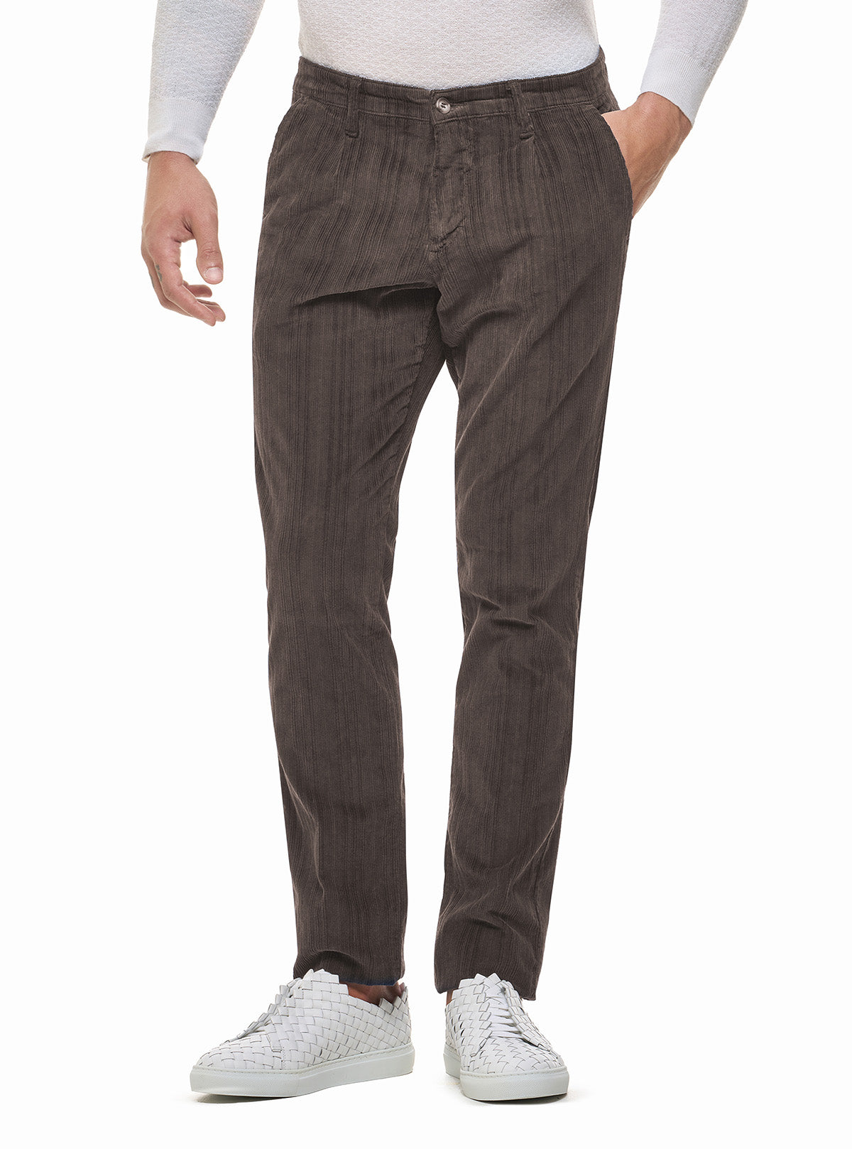 CORDUROY PANTS WITH OFFSET RIBS