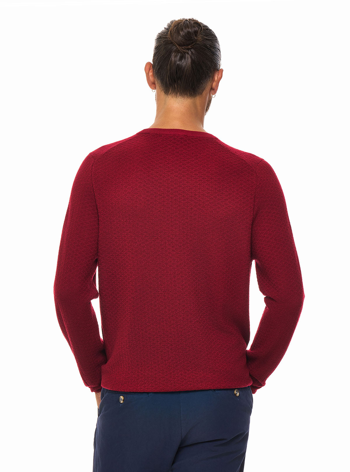 CREW NECK WITH DIAMOND PATTERN IN PURE WOOL