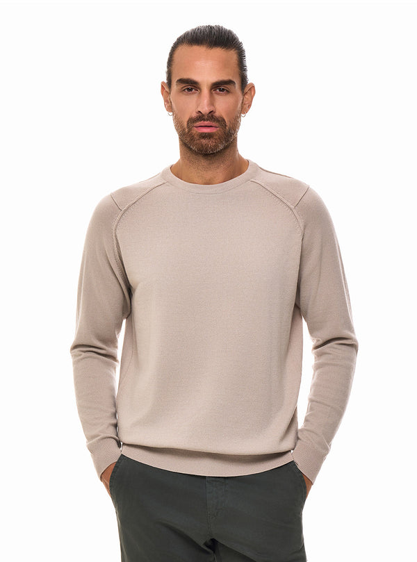 CREW NECK WITH STITCHING ON SHOULDERS