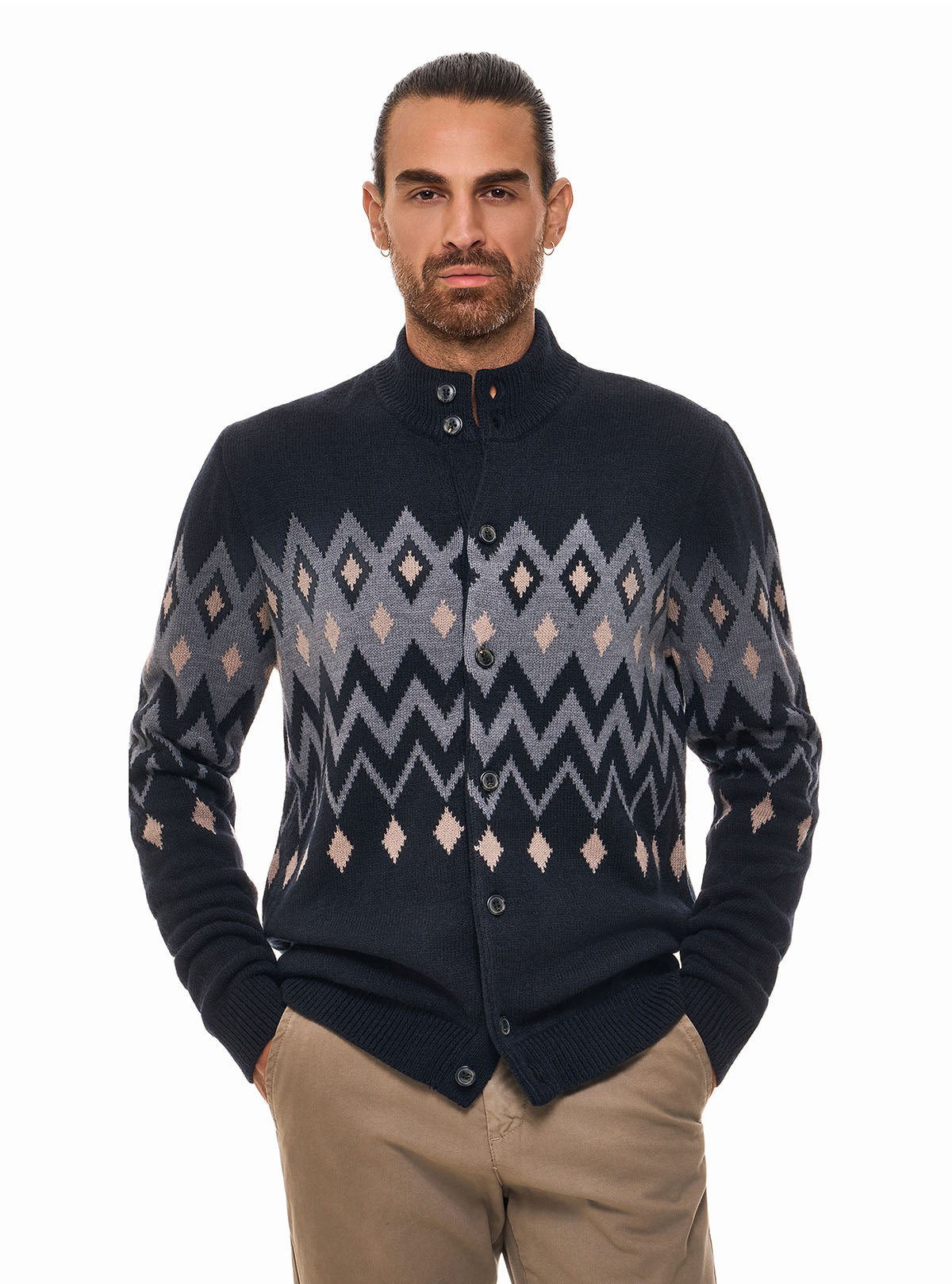 JACQUARD JACKET WITH BUTTONS