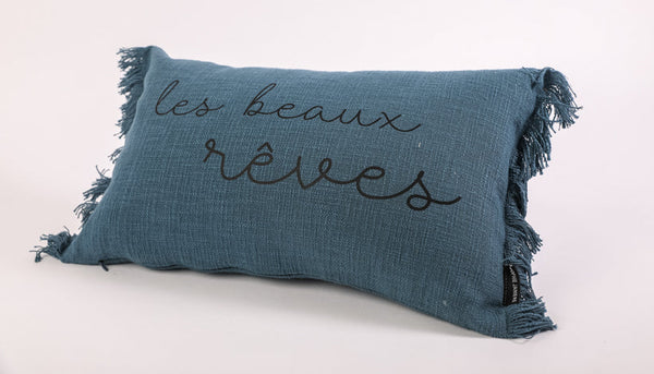 Fringed Rectangular Cushion Sweet Dreams