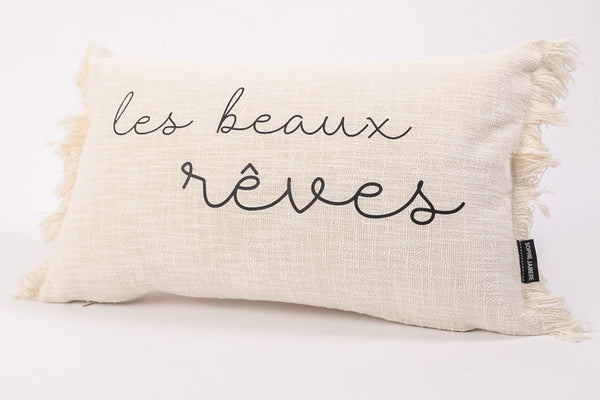Fringed Rectangular Cushion Sweet Dreams