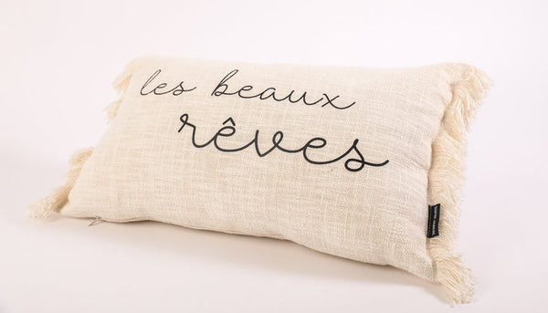 Fringed Rectangular Cushion Sweet Dreams
