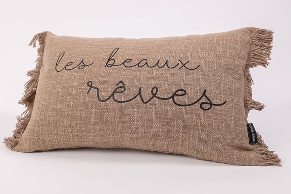 Fringed Rectangular Cushion Sweet Dreams