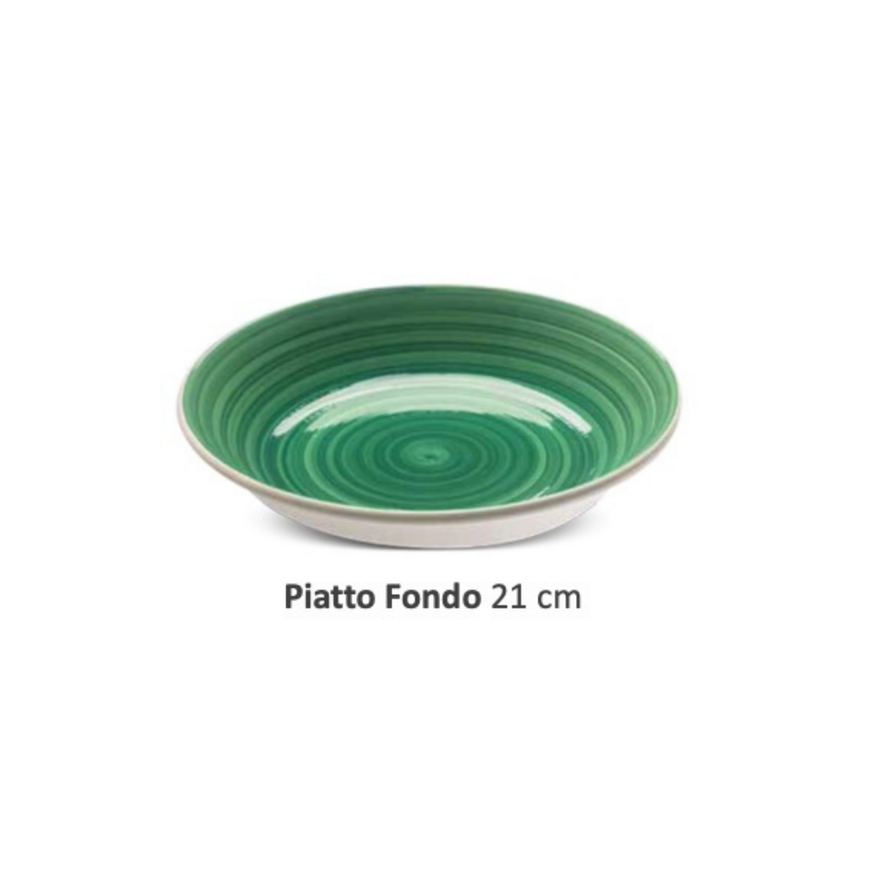 Ceramic PORTO DEEP PLATE GREEN, HAND PAINTED - SERVICE FOR 6