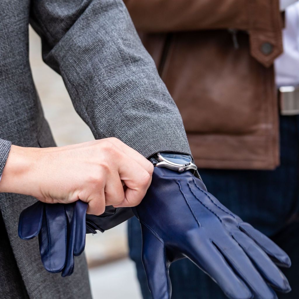 Short Men's Leather Gloves