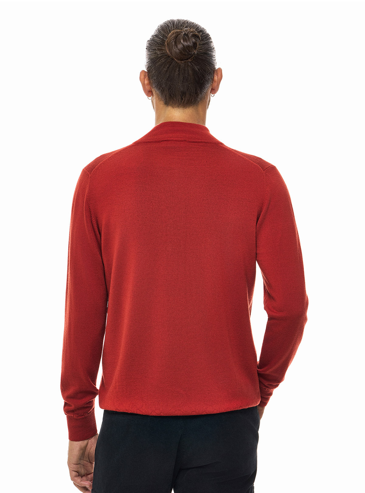 ZIP-UP CREW NECK IN PURE WOOL