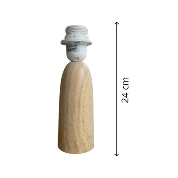 Base de lámpara de madera Comico Natural Variada – Base de madera elegante (18 cm E14 / 24 cm E27)