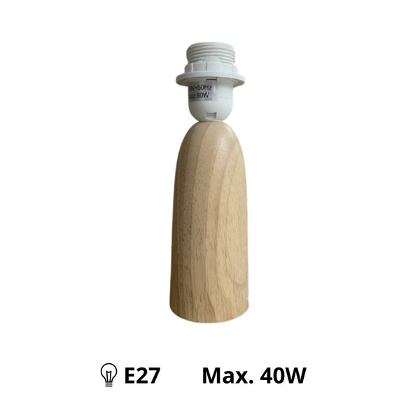 Base de lámpara de madera Comico Natural Variada – Base de madera elegante (18 cm E14 / 24 cm E27)