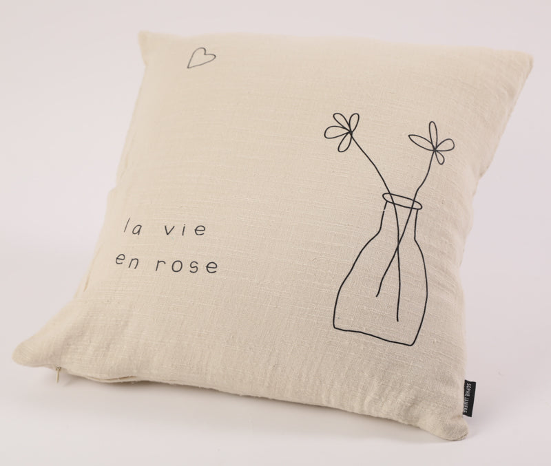 Square cushion life in pink