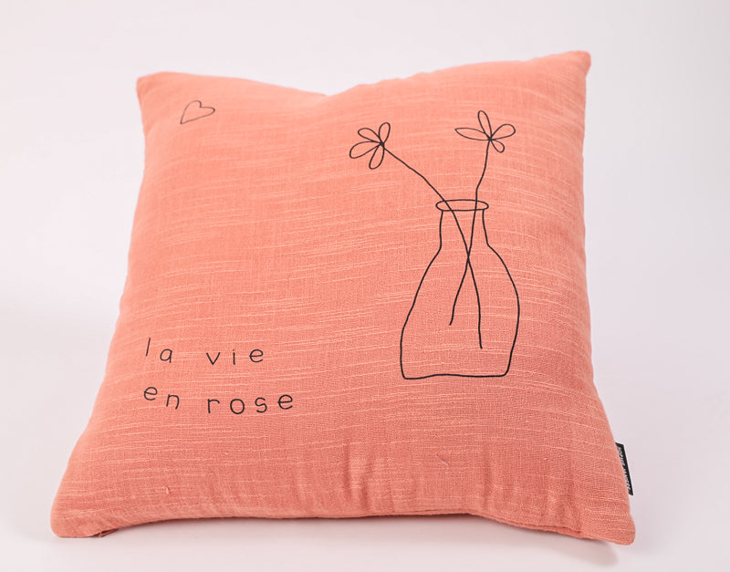 Square cushion life in pink