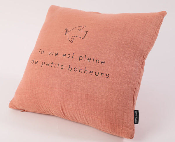Square cushion life is full of little joys