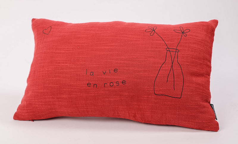 Rectangular Cushion Life in Pink