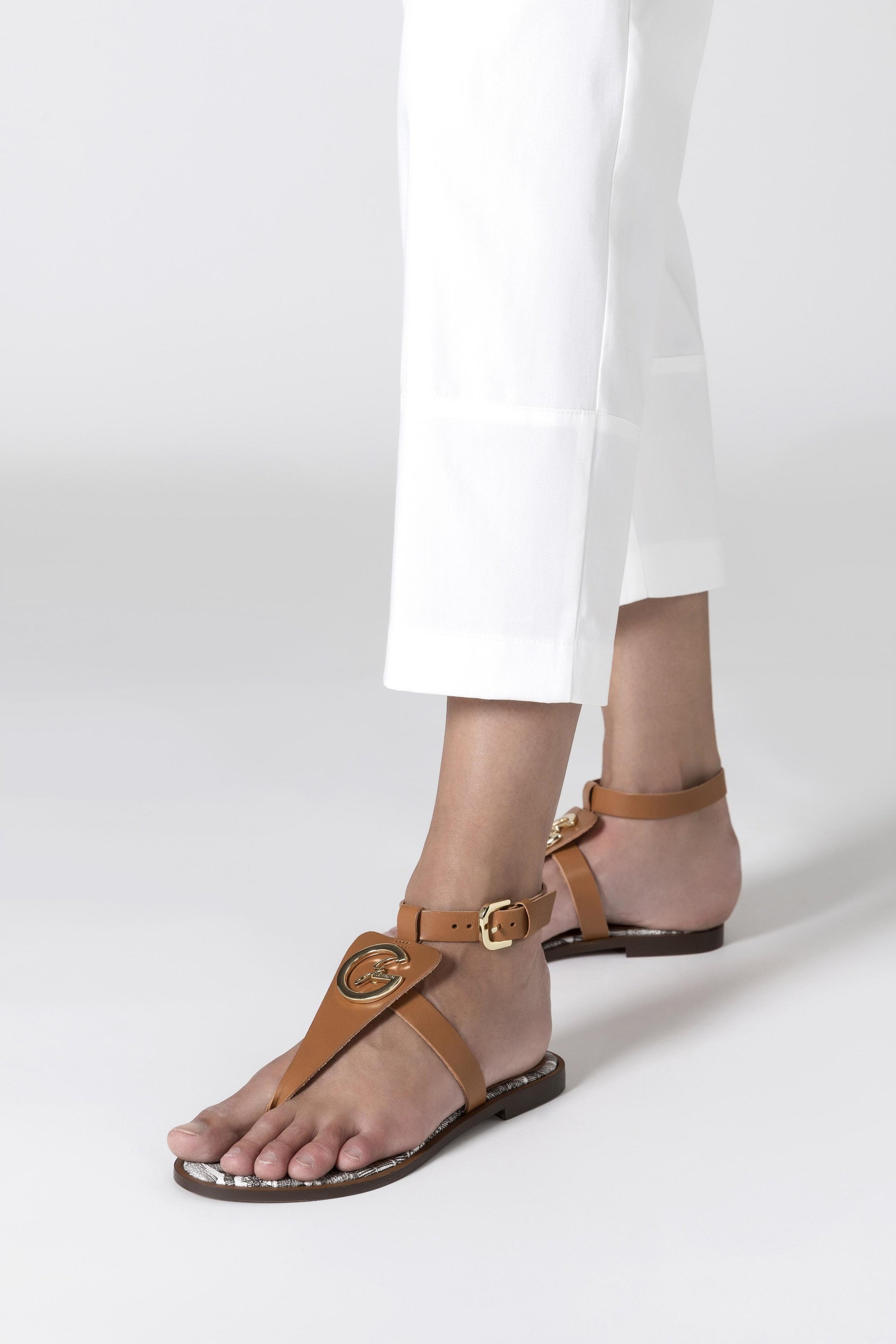Arica Sandal in leather with Planetarium print in shades of gray