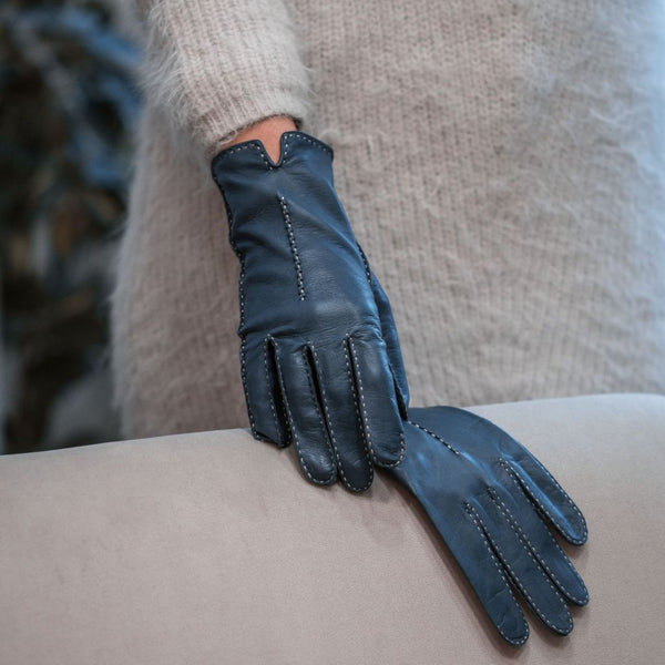 Colorful Hand-Stitched Unlined Gloves for Ladies