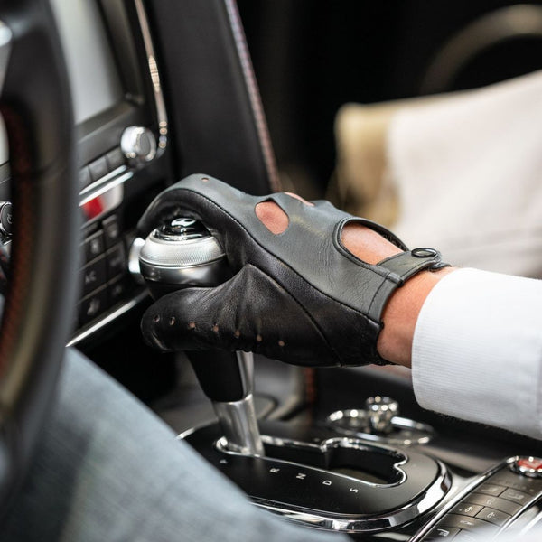 Modern Men's Leather Driving Gloves with Wrist Elastic