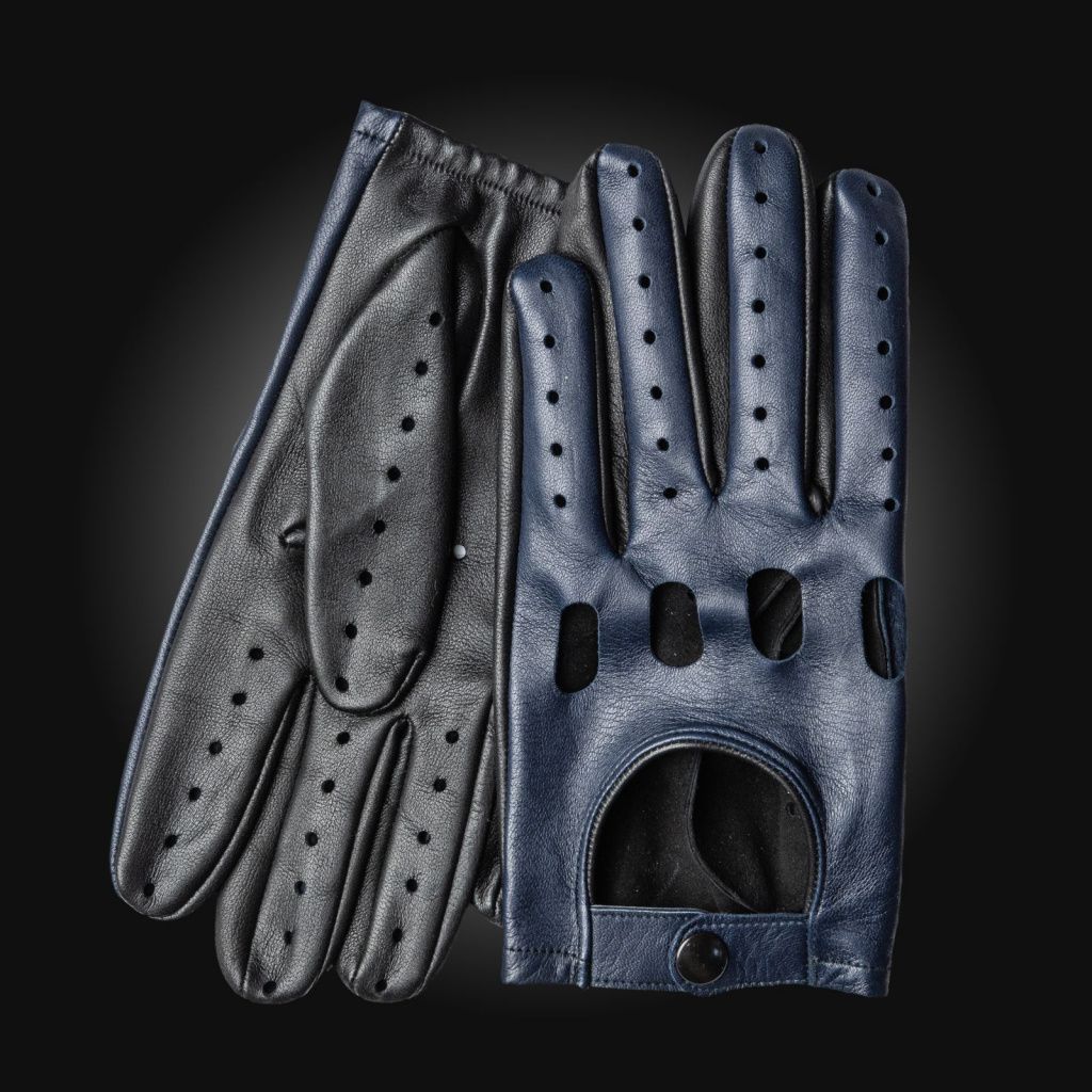 Modern Men's Leather Driving Gloves with Wrist Elastic