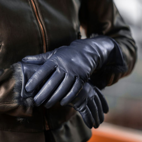 Luxury Women's Gloves with Cashmere and Rabbit Fur