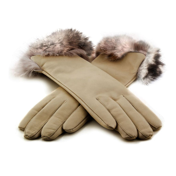 Luxury Women's Gloves with Cashmere and Rabbit Fur