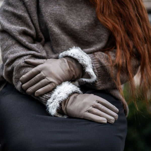 Luxury Women's Gloves with Cashmere and Rabbit Fur