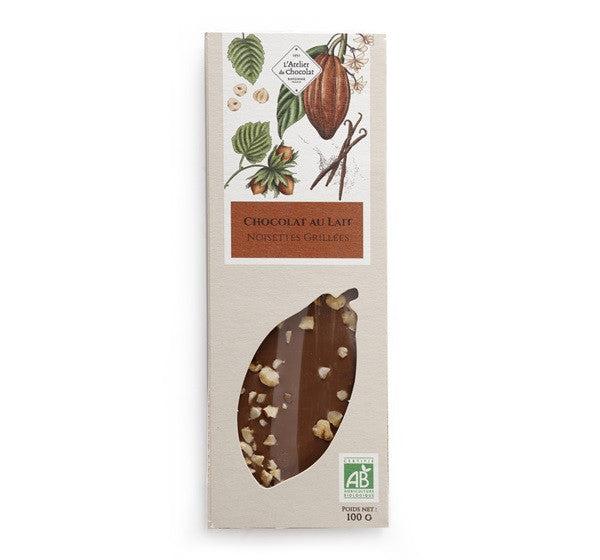 Barretta di Cioccolato al Latte e Nocciole Biologiche