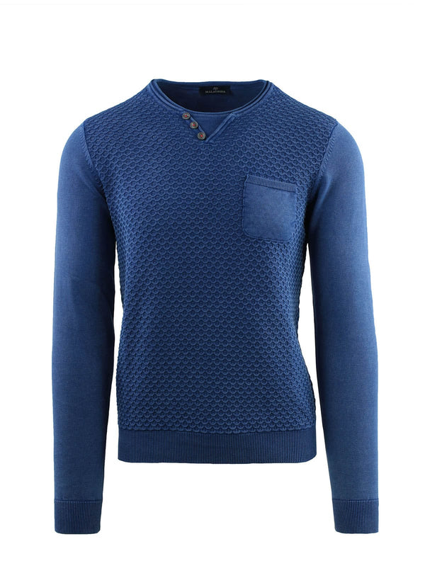 KAMENNĚ WASHED HONEYCOMB CREW NECK