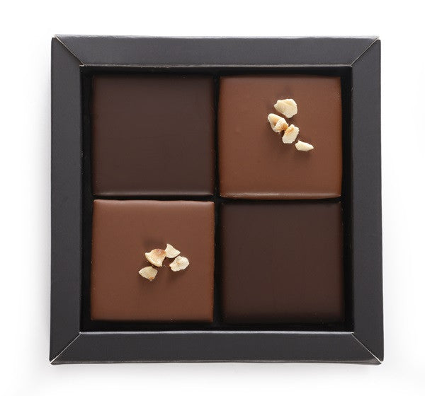 Box of 4 chocolate hazelnut cognac fine champagne bites