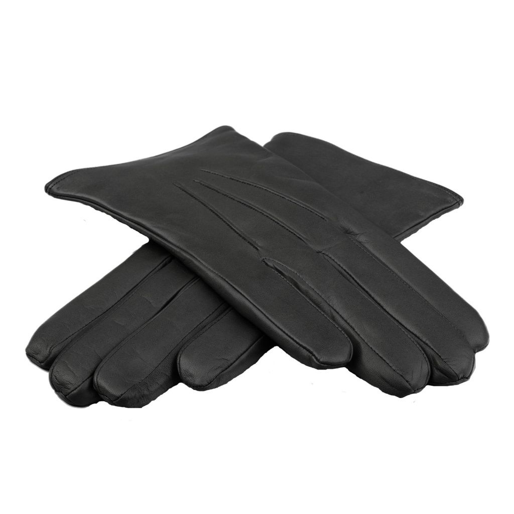Elegant Men's Gloves with Smooth Embroidery and Cashmere