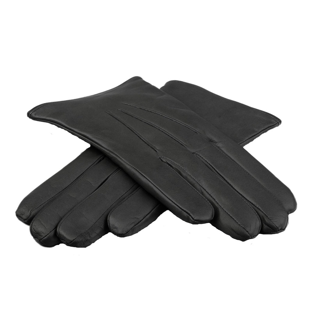 Elegant Men's Gloves with Smooth Embroidery and Cashmere