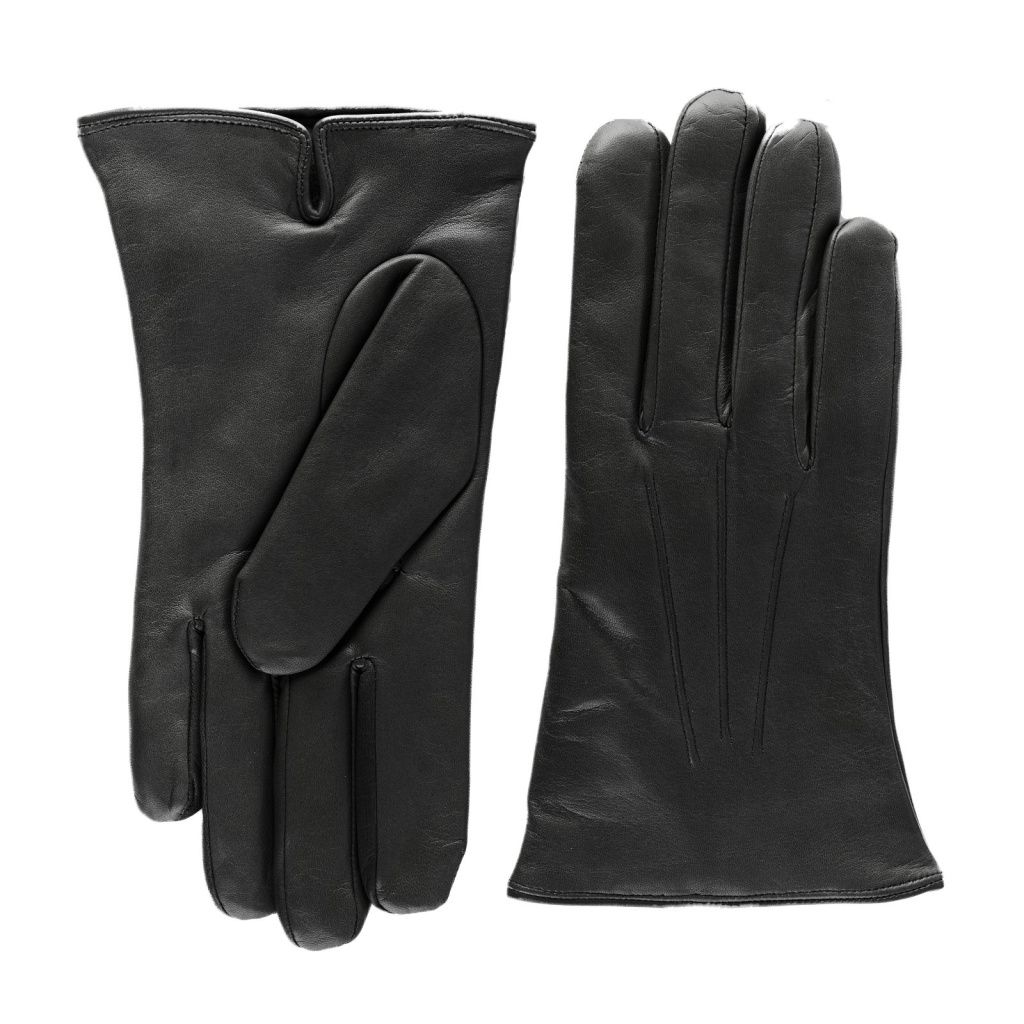 Elegant Men's Gloves with Smooth Embroidery and Cashmere